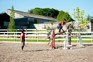 Rider on a horse vertical jump 
