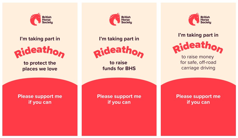 Examples of Rideathon taking part graphics