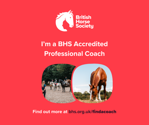 I'm a BHS Accredited Professional Coach social post with two images